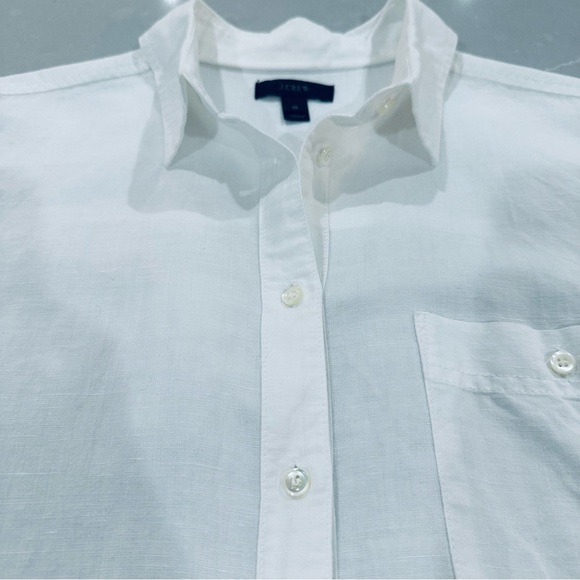 J.CREW long sleeve button-down in linen-cotton blend / White / Women's Size 10 - Picture 7 of 13